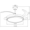 Ventilador de techo con luz Lima - AJP - Blanco con aspas retráctiles, luz regulable y mando a distancia