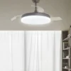 Ventilador de techo con luz Malta - AJP - Acabado café con aspas retráctiles, luz regulable y mando a distancia
