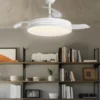 Ventilador de techo con luz Mini Togo - AJP - Ventilador con aspas desplegables, 6 velocidades