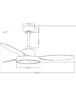Ventilador de techo con luz Nilo Mini - ALG - Ventilador blanco con 3 palas fijas y motor ultrasilencioso