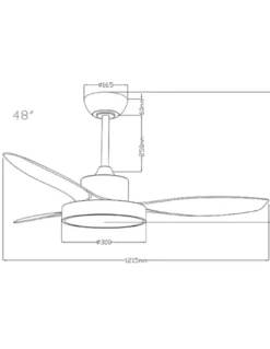 Ventilador de techo con luz Nilo - ALG - Blanco con 3 palas fijas, motor ultrasilencioso y mando a distancia