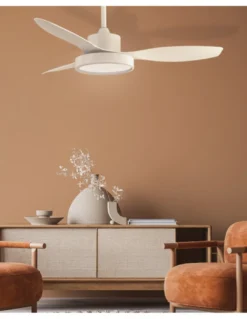 Ventilador de techo con luz Nilo - ALG - Blanco con 3 palas fijas, motor ultrasilencioso y mando a distancia