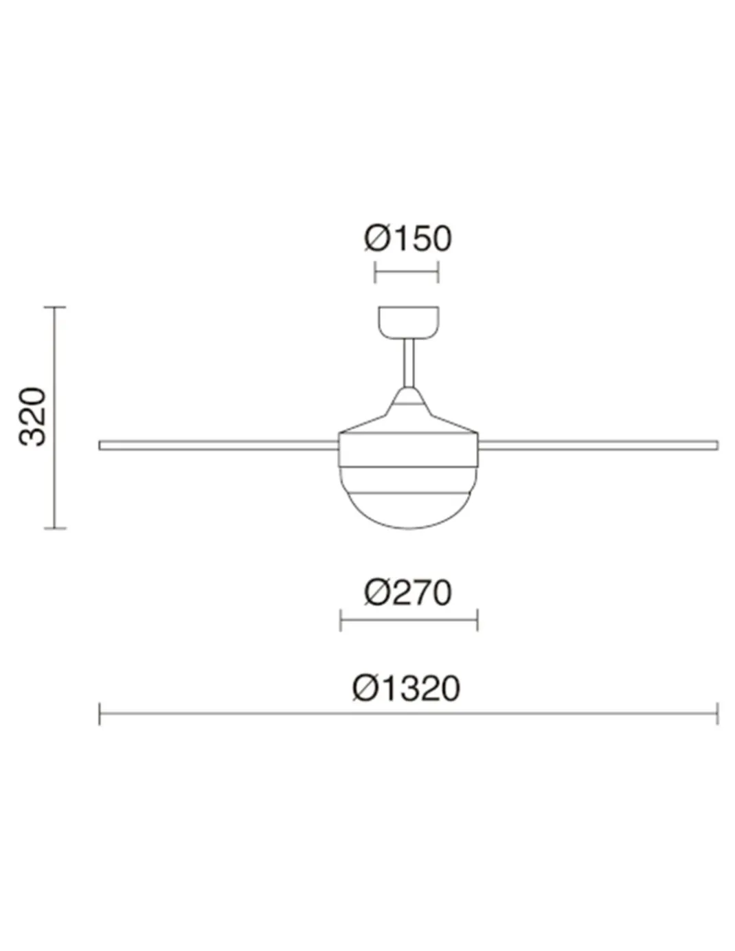 Ventilador de techo con luz Nick - Exo - Novolux Lighting - Ventilador moderno blanco, 3 velocidades