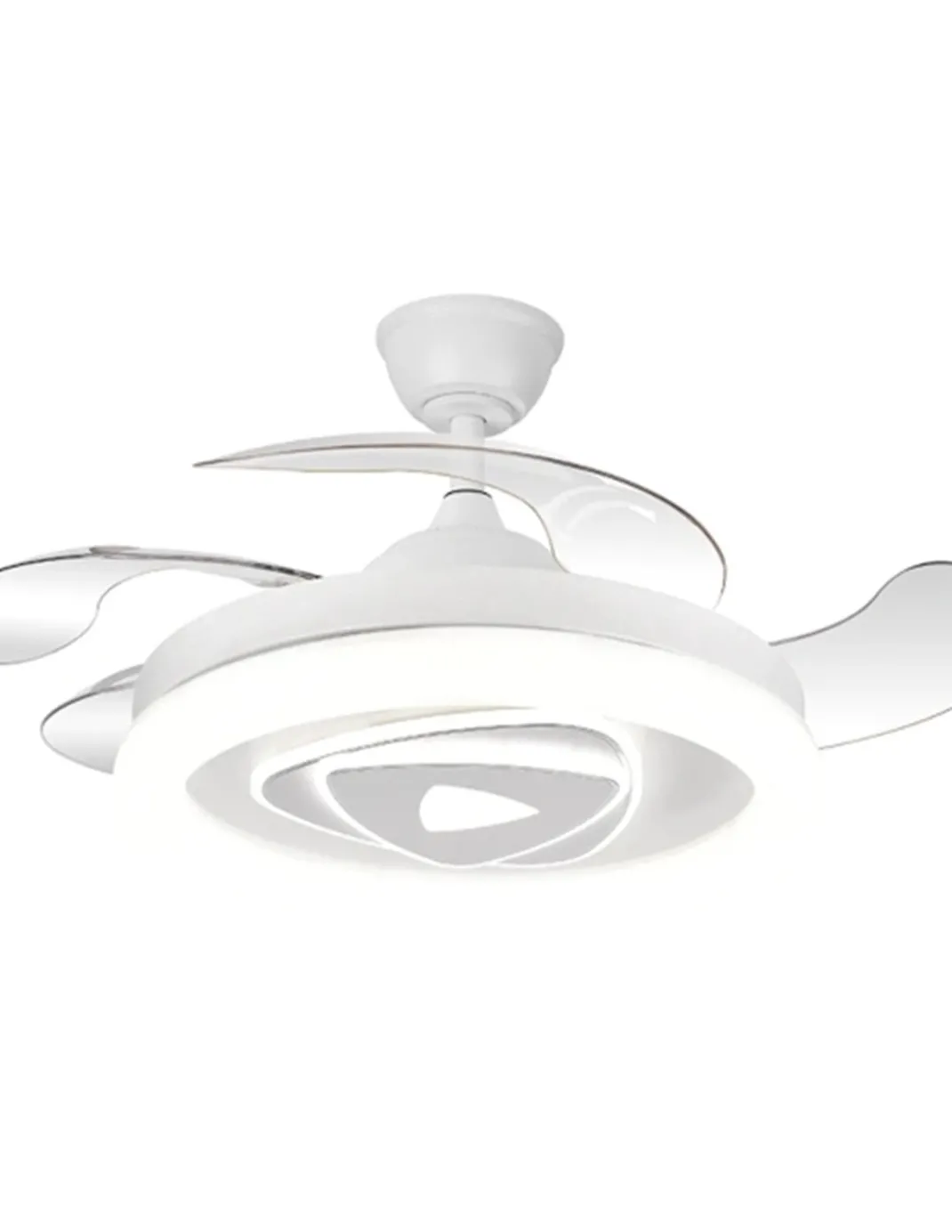 Ventilador de techo con luz Odiel - ALG - Diseño decorativo en blanco con aspas retráctiles y luz regulable