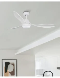 Ventilador de techo con luz Polaris - Faro - Ventilador blanco aerodinámico DC