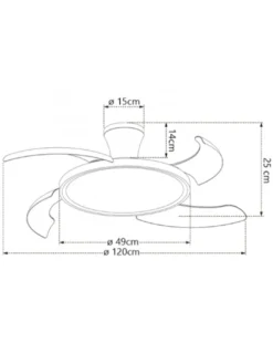 Ventilador de techo con luz Qatar - AJP - Aspas retráctiles en blanco con modo brisa y luz regulable
