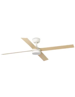 Ventilador de techo con luz Rudder L LED- Faro - Ventilador DC con palas reversibles blanco/fresno