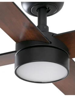Ventilador de techo con luz Rudder LED - Faro - Palas de madera reversibles negro/nogal