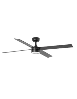 Ventilador de techo con luz Rudder LED - Faro - Palas de madera reversibles negro/nogal