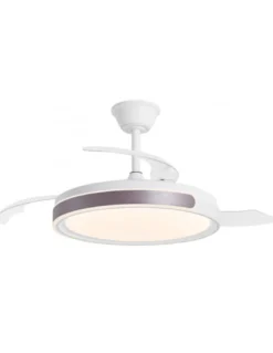 Ventilador de techo con luz Samaná - AJP - Luz regulable, acabado café y aspas retráctiles con mando a distancia