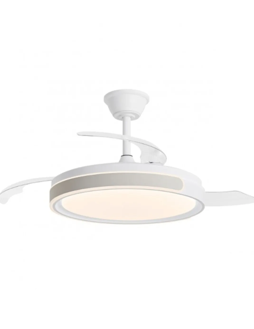 Ventilador de techo con luz Samaná - AJP - Aspas retráctiles en acabado beige con mando a distancia