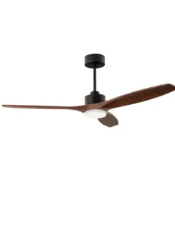 Ventilador de techo con luz Stem Evo - FORLIGHT - Palas de madera oscura, ventilador DC