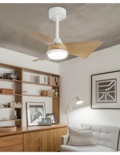Ventilador de techo con luz Tauro - AJP – Ventilador de madera LED, 2 alturas
