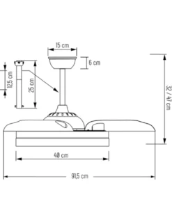 Ventilador de techo con luz Tíber Mini - ALG - Ventilador blanco con aspas retráctiles y luz regulable