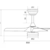 Ventilador de techo con luz Ter - ALG - Motor DC ultrasilencioso, 3 aspas y mando a distancia