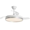 Ventilador de techo con luz Togo - AJP - Ventilador retráctil DC, acabado plateado