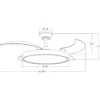 Ventilador de techo con luz Ural - ALG - Blanco con aspas retráctiles, difusor plano y motor ultrasilencioso