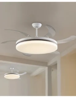 Ventilador de techo con luz Vento - Schuller - Ventilador DC con palas desplegables, motor DC