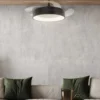 Ventilador de techo con luz Volga - ALG - Acabado negro con aspas retráctiles, luz regulable y motor ultrasilencioso