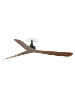 Ventilador de techo empotrado sin luz Rocker Recessed M - Faro - 3 Palas acabado nogal, ultrasilencioso y apto para techos incli