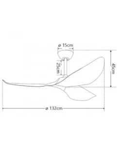 Ventilador de techo exterior sin luz Garden - AJP - Diseño ennegro y madera oscura IP44 con mando a distancia y modo brisa