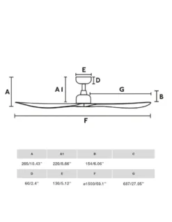 Ventilador de techo inteligente Outwood L - Faro - Ventilador apto exterior (IP44), sin luz, blanco