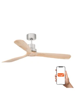 Ventilador de techo Lantau Smart L - Faro - Ventilador inteligente y silencioso, palas de pino