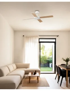 Ventilador de techo Mallorca Smart L - Faro - Ventilador inteligente, palas reversibles blanco/arce