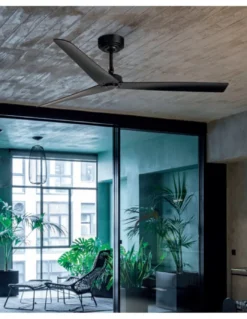 Ventilador de techo Milos - Faro - Ventilador moderno negro sin luz