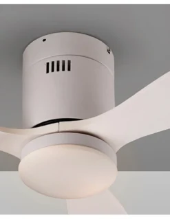 Ventilador de techo Mini Siroco – Schuller – Ventilador blanco, motor DC, 6 velocidades