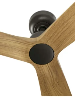 Ventilador de techo Outwood L Smart - Faro - Ventilador sin luz apto para exteriores, madera roble