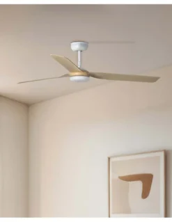 Ventilador de techo Punt - Faro - Lámpara - Ventilador ultrasilencioso y regulable, apto techos inclinados