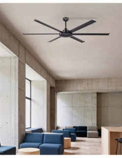 Ventilador de techo Rotterdam 20 XL - Faro - Ventilador DC negro, tamaño industrial