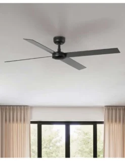 Ventilador de techo Rudder L - Faro - Palas reversibles negro/nogal
