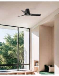 Ventilador de techo sin luz Hey Tub S - Faro - Palas de madera oscura, motor DC