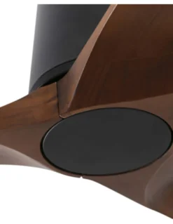 Ventilador de techo sin luz Heywood Tub S - Faro - Palas FSC de nogal, motor DC