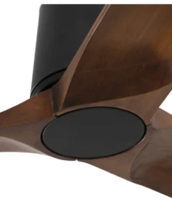 Ventilador de techo sin luz Heywood Tub L - Faro - Ventilador DC con palas FSC de nogal