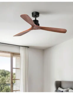 Ventilador de techo sin luz Lantau L - Faro - Ventilador DC de nogal oscuro