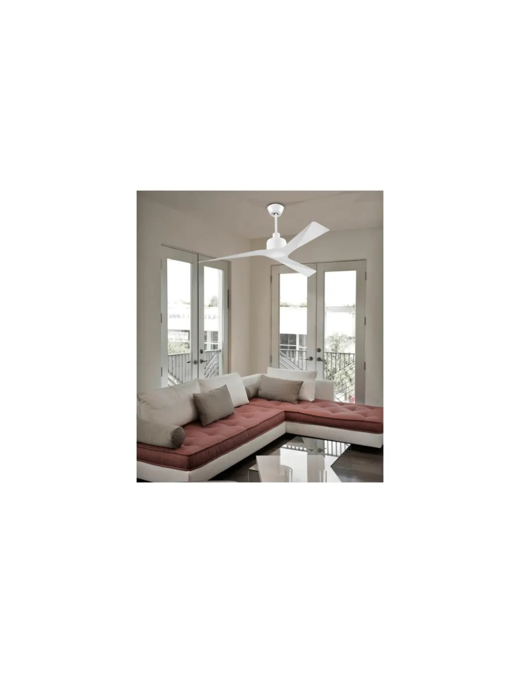 Ventilador de techo sin luz Mogan - FORLIGHT - Ventilador blanco, 3 velocidades
