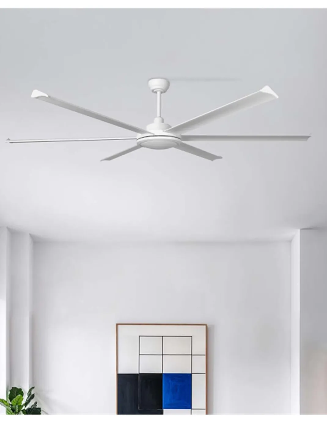 Ventilador de techo sin luz Rotterdam 20 XL - Faro - Ventilador DC blanco, tamaño industrial