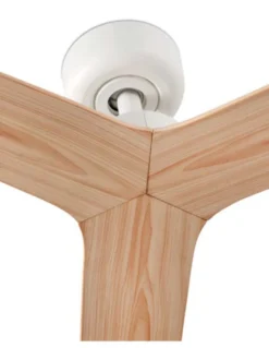 Ventilador de techo smart sin luz Rocker L - Faro - Blanco y fresno con control Tuya, 3 palas, ultrasilencioso