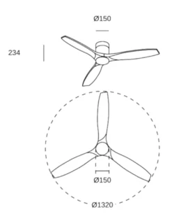 Ventilador de techo Stem Evo - FORLIGHT - Ventilador con luz, palas de madera oscura